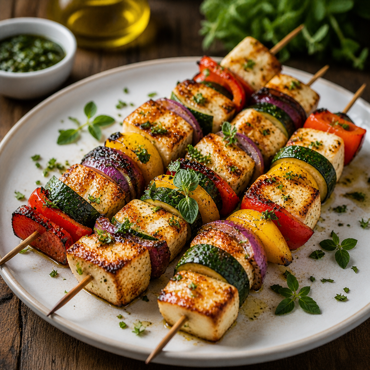 Halloumi-Gemüse Spieße